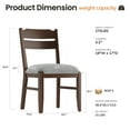 thumbnail image 4 of COLAMY Wood Dining Chairs Set of 2, Modern Farmhouse Ladder Back Kitchen Side Chair with Thick Cushion, Dark Brown, 4 of 12