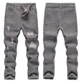 thumbnail image 2 of Baozhu Kids Boys Ripped Jeans Pants Kid Causal Elastic Waist Trousers Toddler Spring Autumn Long Pants, 2 of 12