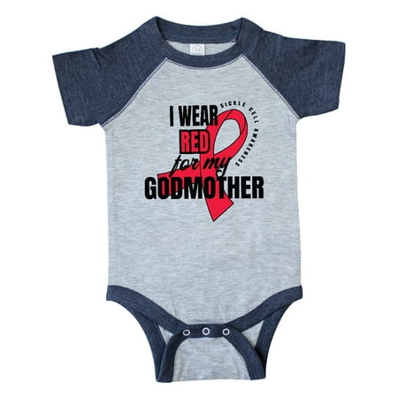 

Inktastic Sickle Cell Awareness I Wear Red For My Godmother Gift Baby Boy or Baby Girl Bodysuit