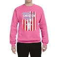 thumbnail image 2 of Wild Bobby, American by Birth Christian by The Grace of GOD Inspirational/Christian Unisex Crewneck Graphic Sweatshirt, Neon Pink, XX-Large, 2 of 6