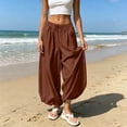 thumbnail image 5 of HappyYEE Women’s Baggy Balloon Pants Elastic Waist Wide Leg Joggers with Pockets Loose Fits Cuffed Ankle Lightweight Travel Trousers S, 5 of 7