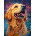 thumbnail image 1 of Qisvanset 12x16 Inch Moonlight Golden Retriever Canvas Wall Art, Vivid Pet Painting Animal Lover Home Decor, 1 of 8