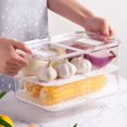 thumbnail image 3 of 1pc Bottom Filter Design Kitchen Crisper Food Storage Box with Splitter Plate, 3 of 6