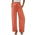 Wide Leg Pants For Women High Waisted Tied Belt Palazzo Pants Baggy