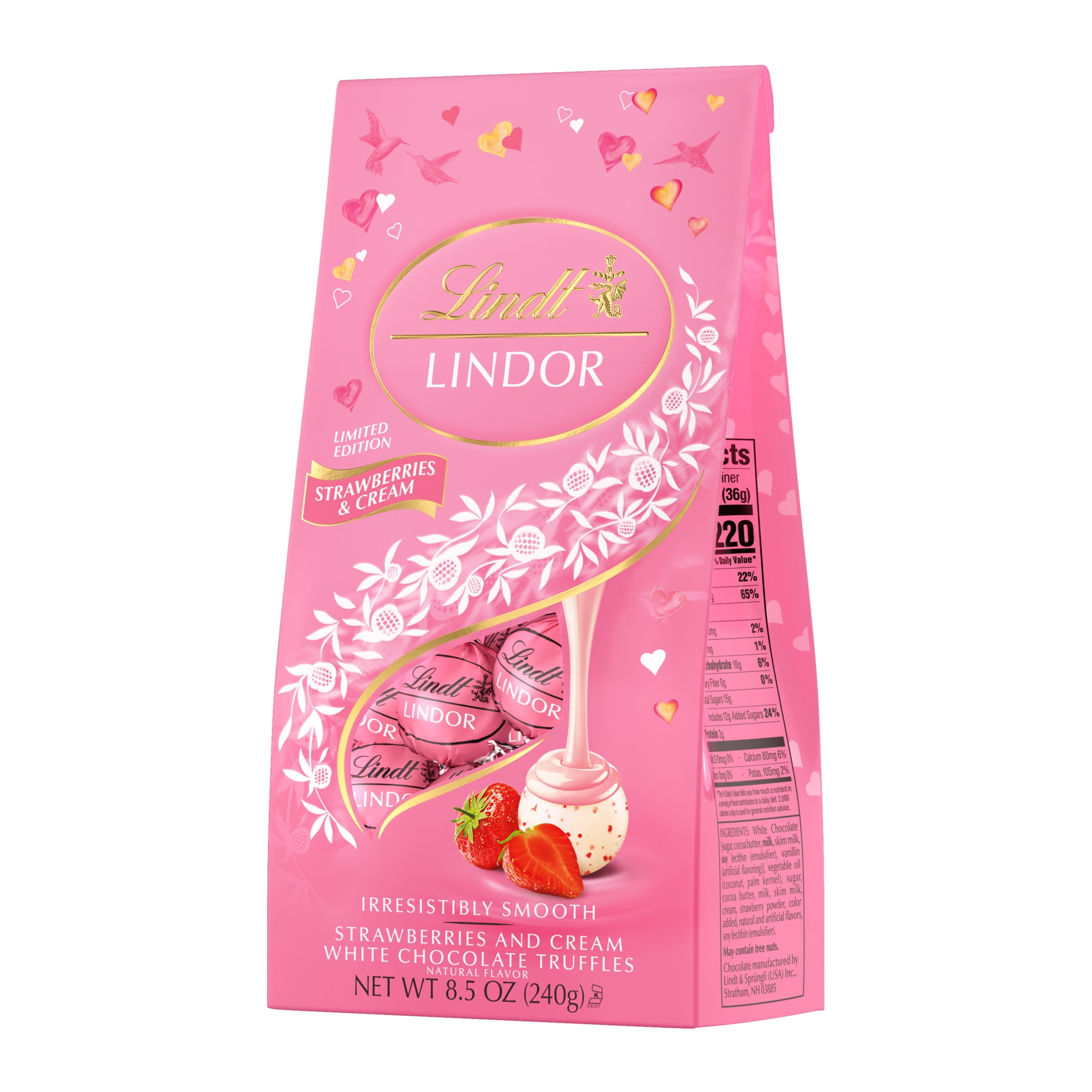 Lindt LINDOR Strawberries and Cream White Chocolate Truffles