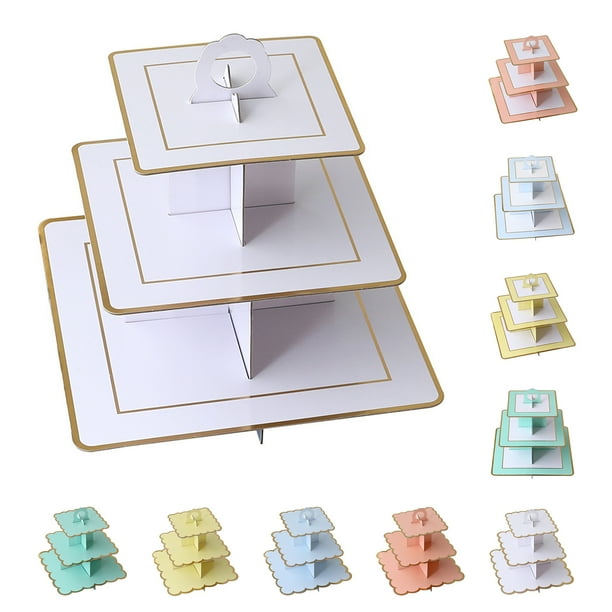 Vnanda 3Tier Round Cardboard Cupcake Stand for 24 Cupcakes, Cupcake