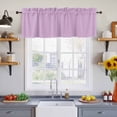thumbnail image 2 of 2 Pack Solid Light Valance for Window Purple Kitchen Valance Rod Pocket Short Curtain Topper Decorative Window Treatment for Living Room Bedroom 54"x18", 2 of 8