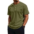 thumbnail image 3 of Trgacdwlo S-4XL Henley Shirts for Men Quick Dry Mens Shirts Short Sleeve Gym Workout Summer Big and Tall Green Shirts for Men, 3 of 6