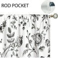 thumbnail image 5 of Black White Flower Small Kitchen Curtains Vintage Floral Plant Window Treatment Spring Botanical Cafe Short Window Curtains for Bathroom Dining Laundry Room Tier Treatment Drapes 27.5x39 inch, 5 of 6