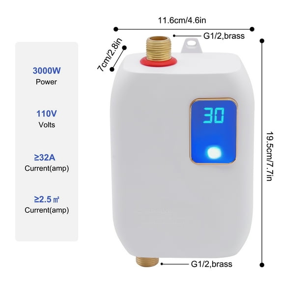 Compact Electric Water Heater – Fast Heating Pipe, Energy-Saving Design, and Easy Operation