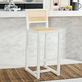 thumbnail image 4 of SAFAVIEH Seika Square Mid Back Bar Stool, White/Natural, 4 of 14
