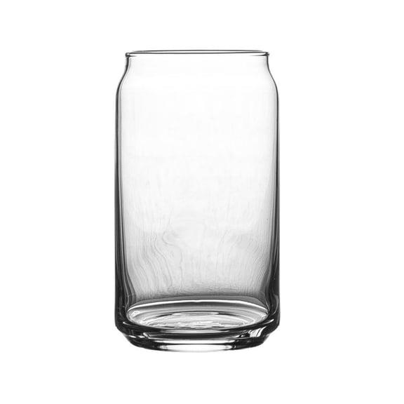 Vintage Can Shaped Glass Cups, 16.5 Oz Clear Lead-free Drinking Glasses for Water Juice Iced Tea Cocktail