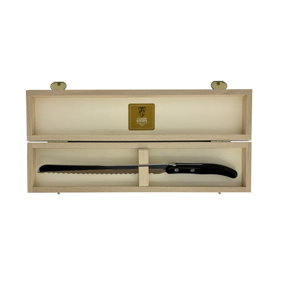 Laguiole Berlingot Bread Knife Black Acrylic Handle by Claude Dozorme