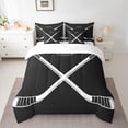 thumbnail image 2 of Castle Fairy Teens Ice Hockey Gamer Twin Bedding Sets 7-Piece,Sport Theme Bedding Comforter Set Microfiber,Black White Breathable Sheet Sets,Luxury Bedroom Decor,Reversible, 2 of 8