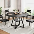 thumbnail image 5 of Cocosity 47 inch Wood Kitchen Table for 4, Round Dining Table with Storage Shelf for Home Dining Room Living Room Black, 5 of 9