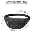 thumbnail image 3 of Fanny Pack Black White Halloween Skull Bat Moon Pattern Waist Pack Bag,Running Cross Bag,Waterproof Large Fanny Packs for Women Men for Travel Running Hiking Cycling, 3 of 6
