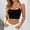 Black, variant on Women’s Mock Two-Piece Camisole, Contrast Trim Spaghetti Strap Tank Top, Sleeveless Slim Fit Cropped Cami For Summer Daily Wear Black M