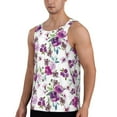 thumbnail image 2 of Xecao Violets Flowers Men's Tank Top Workout Quick Dry Sleeveless Gym Jogging Muscle Shirts Summer Swim Beach Tops, 2 of 9