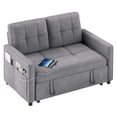 thumbnail image 3 of Craftian 3-in-1 Convertible Futon Sofa Bed, Modern Sleeper Sofa with Pull-Out Bed for Small Place, Gray, 3 of 10