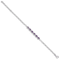 thumbnail image 2 of Primal Silver Sterling Silver Rhodium-plated Amethyst 8 Inch Bracelet, 2 of 5