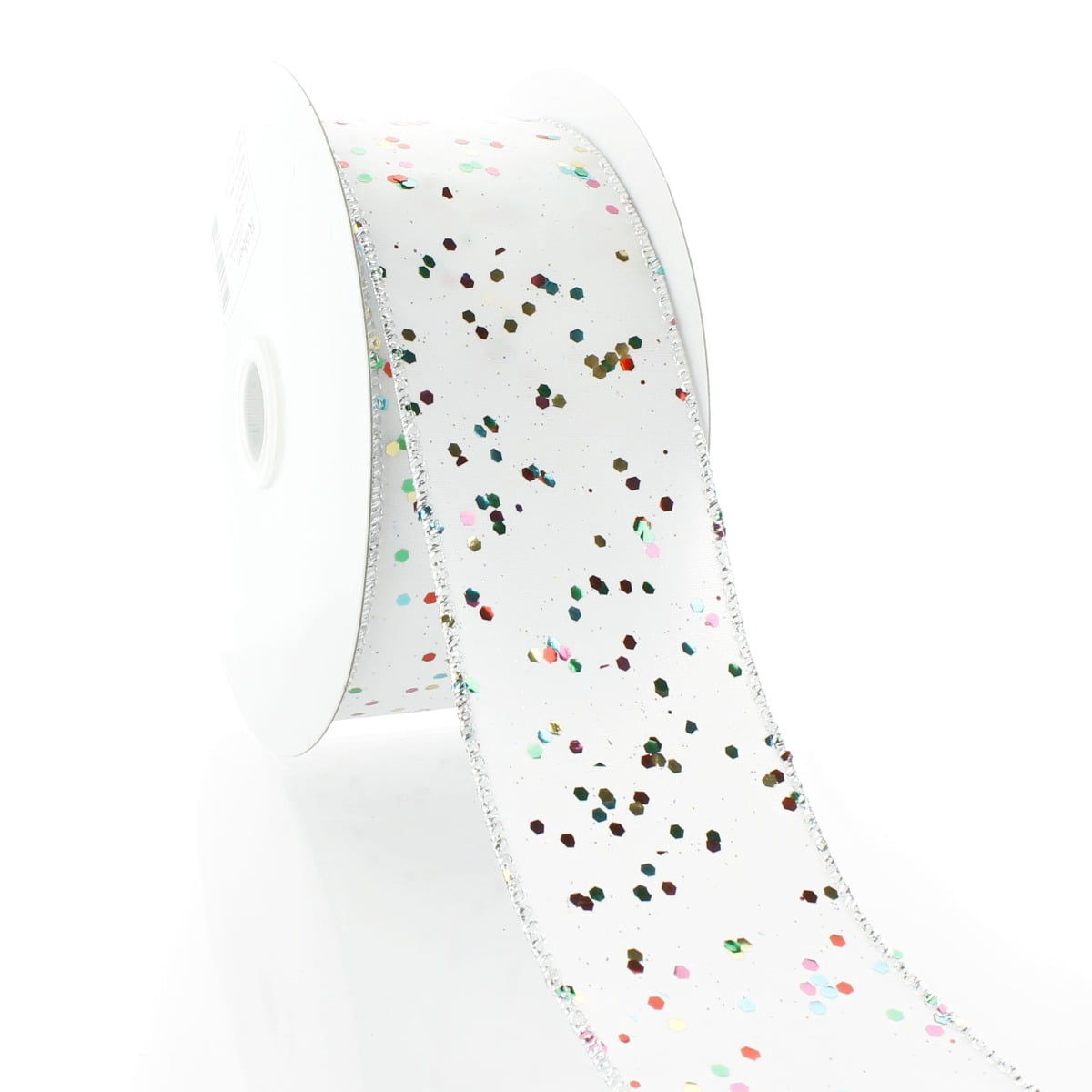 Ribbon Traditions 2 1/2" Wired Spangle Ribbon Bright Rainbow - 25 Yards