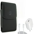 thumbnail image 1 of For Google Pixel 6a - Case Belt Clip w 25W Fast Home Charger, Leather Holster Cover, PD Type-C 6ft USB-C Cable Quick for Google Pixel 6a Phones, 1 of 13