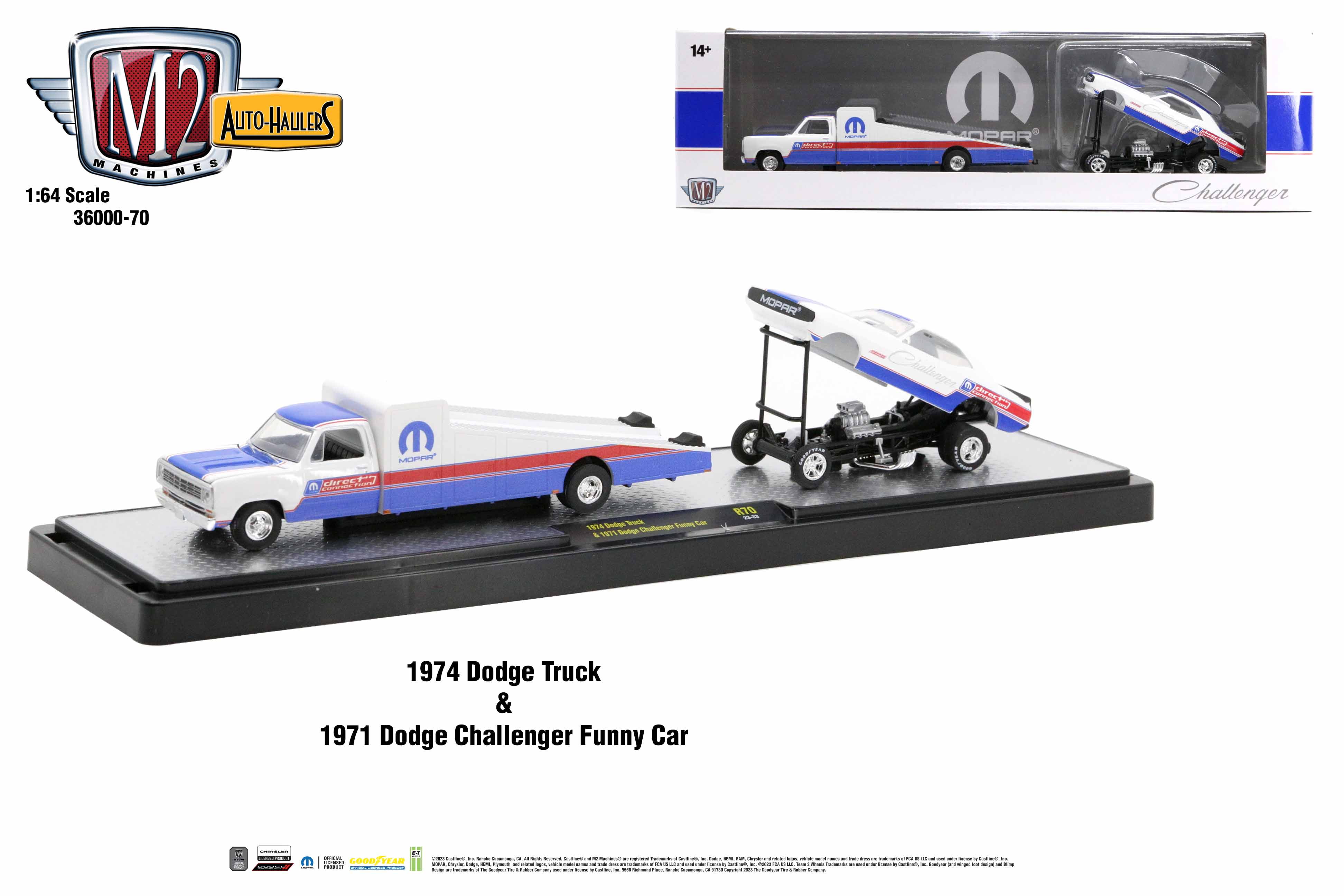 M2 Machines 1:64 1974 Dodge Truck & 1971 Dodge Challenger