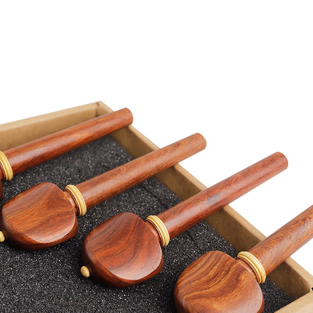 EXHUMKY 4Pcs Solid Wood Cello Accessories Tool for Instrument Accessory Chocolate
