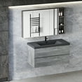 thumbnail image 6 of 42” Floating Bathroom Vanity with Sink, Modern Wall-Mounted Bathroom Storage Vanity Cabinet with Black Quartz Sand Top Basin and Soft Close Drawers, 6 of 7