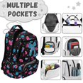 thumbnail image 3 of Yuyamidu Glitter Football Bow School Backpack Set 4 Pcs, Lightweight Bookbag with Lunch Box Pencil Case Water Bottle Holder for Girls Teens Back to School, 3 of 7