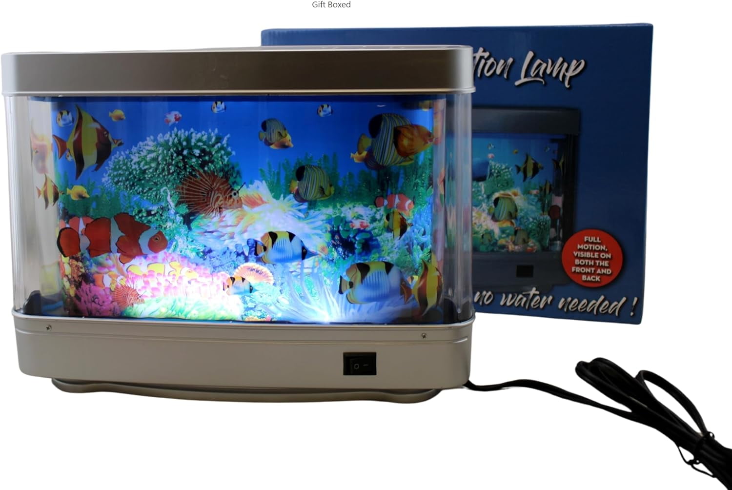 Realistic Moving Tropical Fish Aquarium Lamp – Soothing Night Light for Home, Bedroom, and Living Room Décor – 110V USA