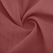 VEKDONE Womens 3/4 Sleeve Cotton Tops Solid Color Loose Fit Gauze Shirts with Pockets Casual Crewneck Lightweight Tops Fashion Tunic Blouses for Daily Red XXL