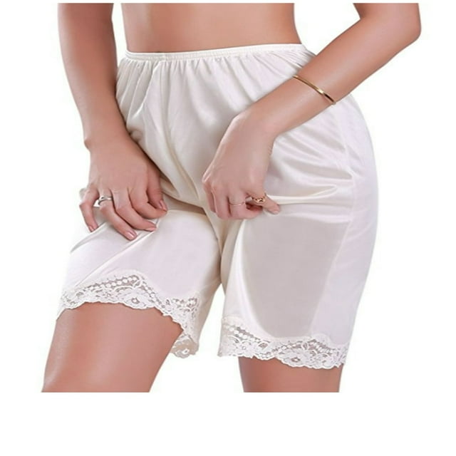 Short de Nuit en Satin à Ourlet en Dentelle Décontracté Confortable pour Femmes