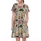 thumbnail image 1 of Easygdp Coffee pots cup para Vestido Transpirable de Mujer, Vestido Suelto de Manga Corta con Pliegues y Bolsillos para el Verano, 1 of 6