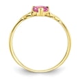 thumbnail image 2 of 10k Polished Geniune Pink Tourmaline Birthstone Ring, Gem Ctw.0.55, 2 of 2