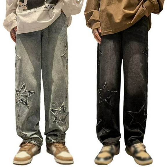 Usaibhir Boy's Girls Casual Straight Leg Jeans Loose Denim Pants with Pockets 6-16 Years