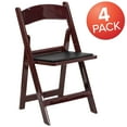thumbnail image 3 of Emma + Oliver Folding Chair - Red Mahogany Resin – 4 Pack 1000LB Weight Capacity Event Chair, 3 of 14