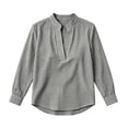 thumbnail image 5 of Qgtaibl Womens Gingham Blouses Split Stand Collar V Neck Long Sleeve Plaid Tops Plus Size Loose Fit Breathable Daily Office Shirts Black L, 5 of 5