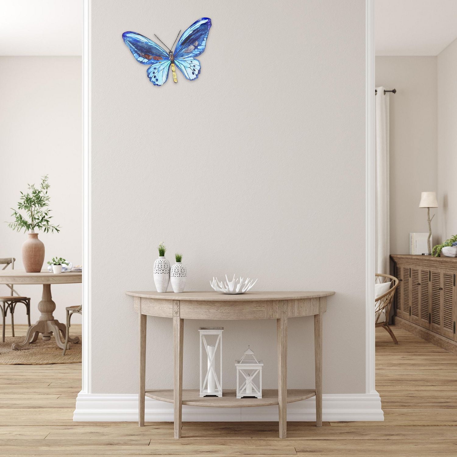 IH Casa Decor Metal Butterfly Wall Decor Blue