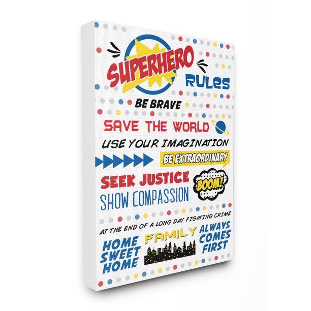 The Kids Room By Stupell Comic Book Dots Super Hero Rules