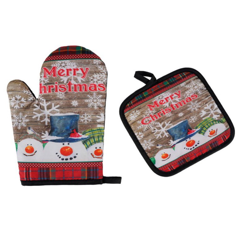  Christmas Pine Trees Oven Mitts and Pot Holders Sets