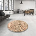 thumbnail image 4 of Ahgly Company Machine Washable Indoor Round Contemporary Brown Area Rugs, 7' Round, 4 of 7