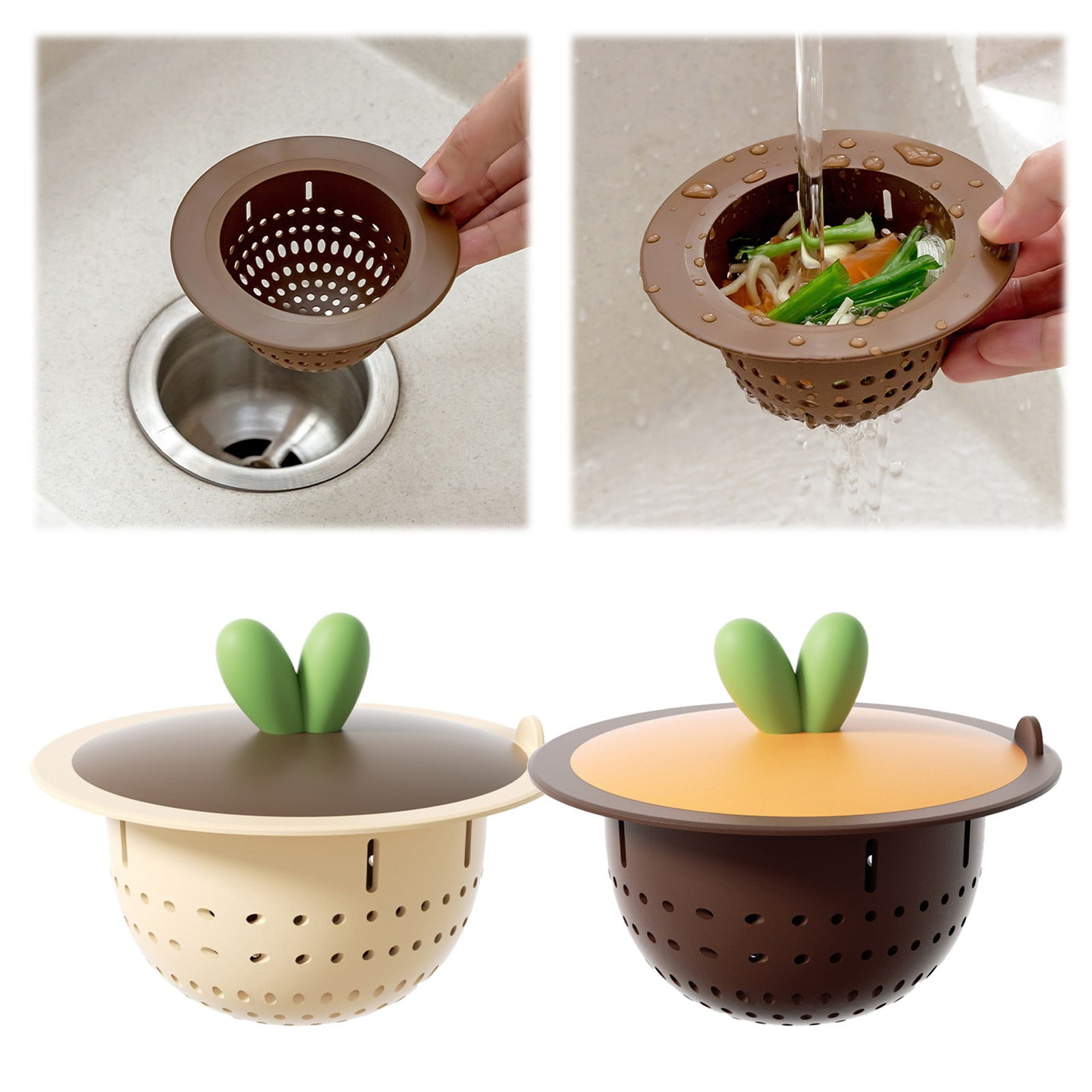 Passoire Et Bouchon D'évier De Cuisine Avec Bouton Central En Métal Et Bouchon En Caoutchouc Pour évier De Cuisine