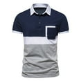 thumbnail image 2 of Nnhblu Men Polyester Short Sleeve Turndown collar Casual Casual Shirts Navy L, 2 of 7