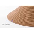 thumbnail image 4 of Sombrero de paja plegable con visera para mujer, sombrero de ala ancha de tamaño ajustable (marrón claro), 4 of 5