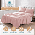 thumbnail image 3 of Casa Platino Split King Size Bed Sheets Set - Washed Ultra-Soft Microfiber Split King Bed Sheets - Extra Soft - 5 Piece Set - Bedding Sheets & Pillowcases, Split King-Sepia Rose, 3 of 9