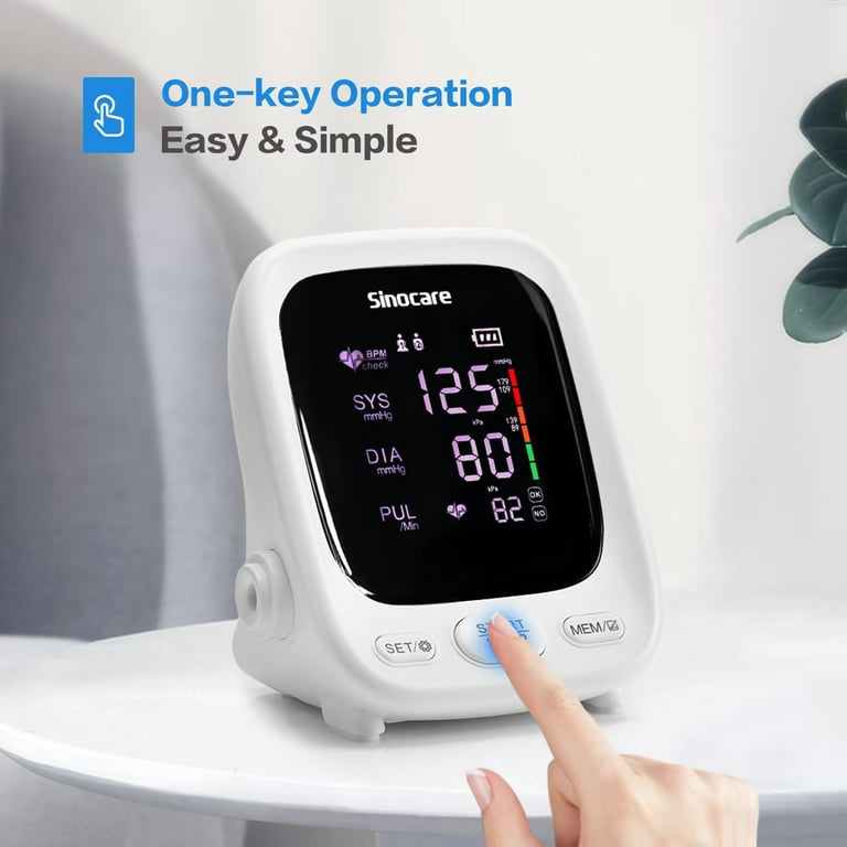 JYouCare Digital Lcd Upper Arm Blood Pressure Monitor Home Heart rate Meter  Machine BP Tonometer Large cuff Measuring Automatic