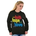 thumbnail image 5 of Faith Hope Love Happy Christian Women Crewneck Sweatshirt Brisco Brands S, 5 of 6