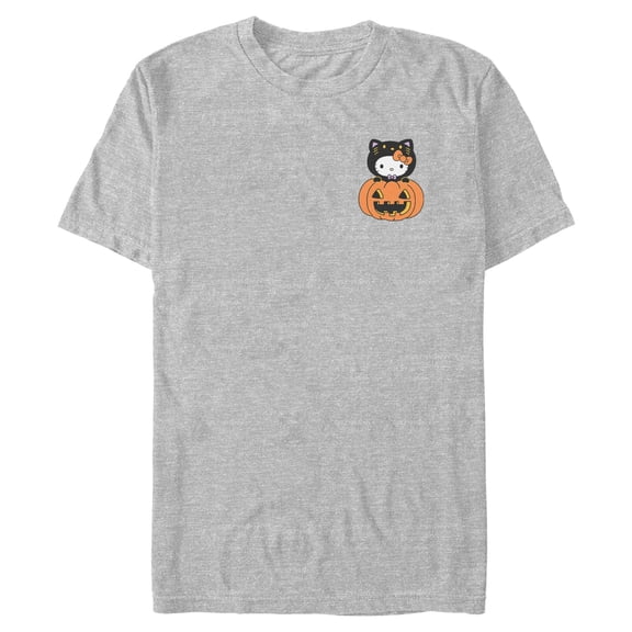 Mens Hello Kitty Halloween Pumpkin and Kitty Pocket T Shirt