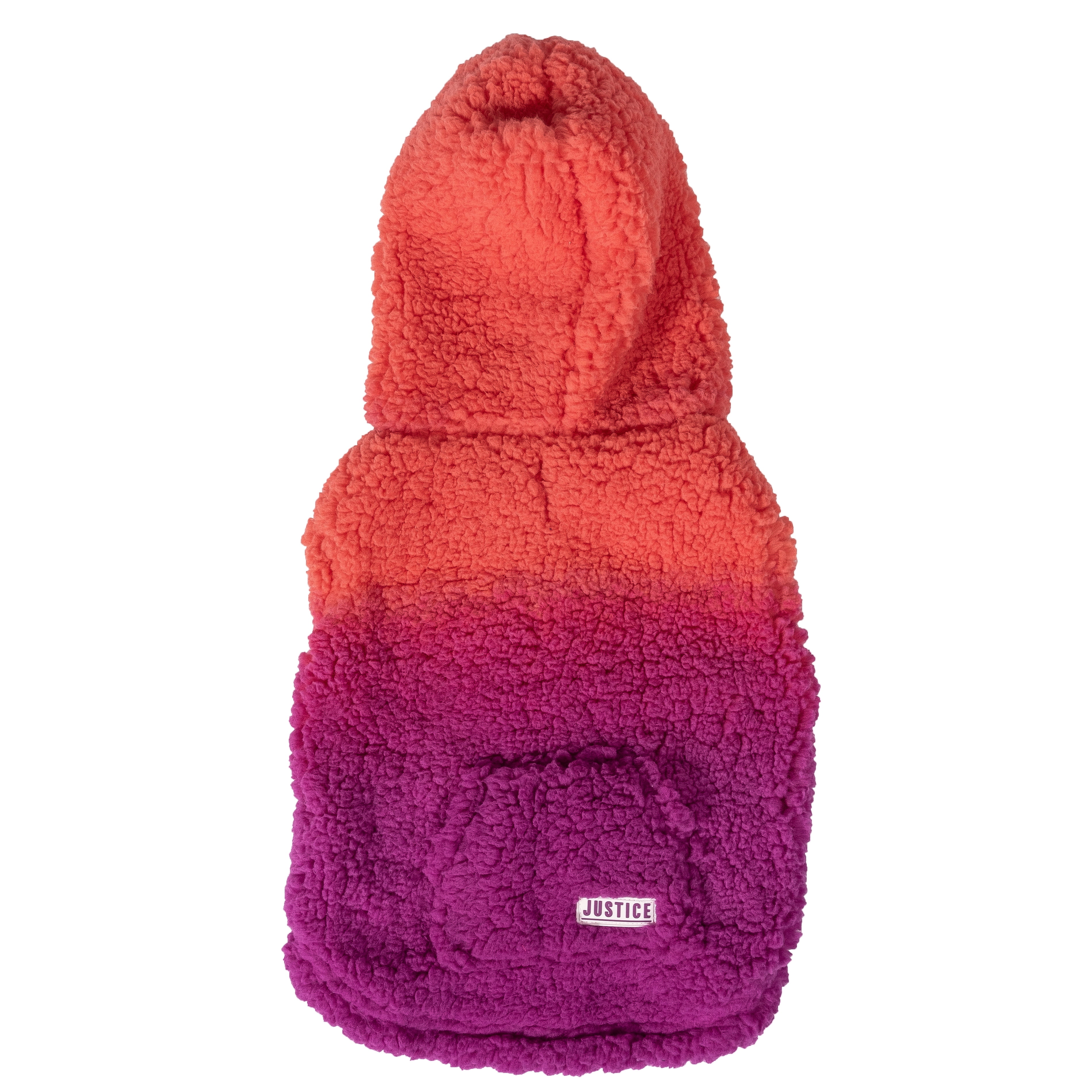 Justice Pet Polyester Ombre Sherpa Hoodie, Pink Tonal, XS